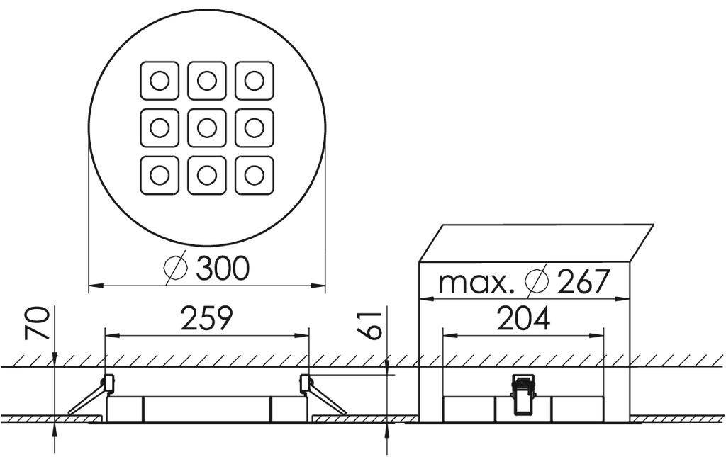 RIDI SPG0330237AH SPG0330237AH LED-Einbauleuchte LED 25W Weiß