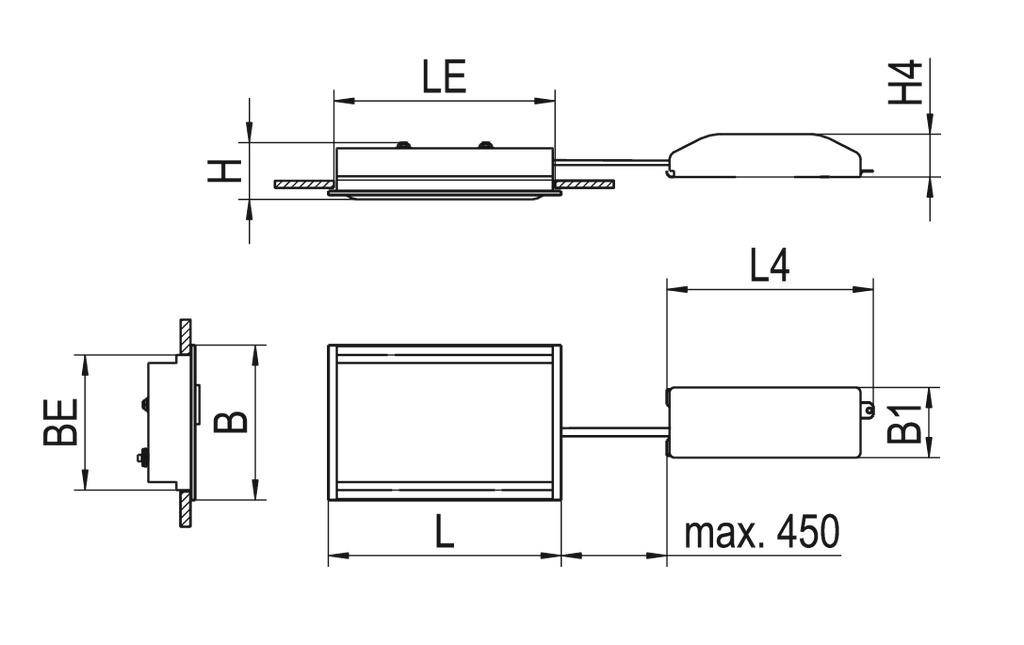 RIDI 0322046AQ 0322046AQ LED-Einbauleuchte LED 51W Schwarz