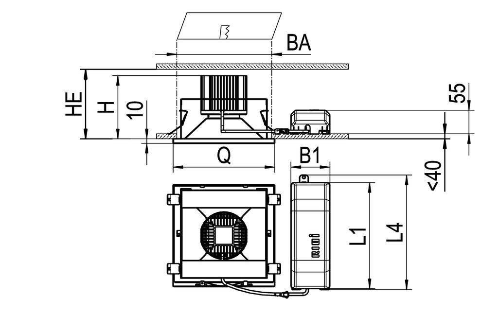 RIDI 336732 336732 LED-Einbauleuchte LED 28W Weiß
