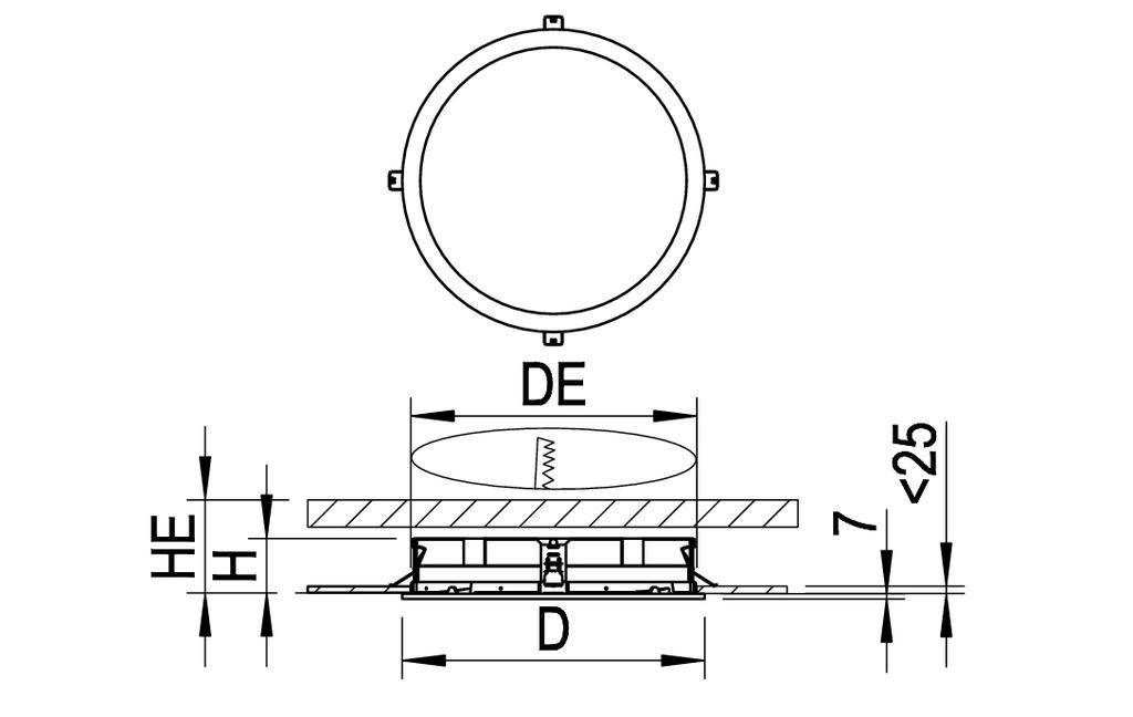 RIDI 326716 326716 LED-Einbauleuchte LED 37W Weiß