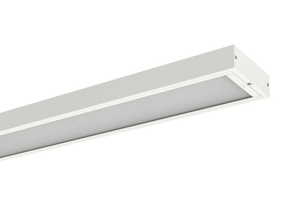 Weiße rechteckige Deckenleuchte mit schlichtem Design. Ideal für moderne Innenräume.