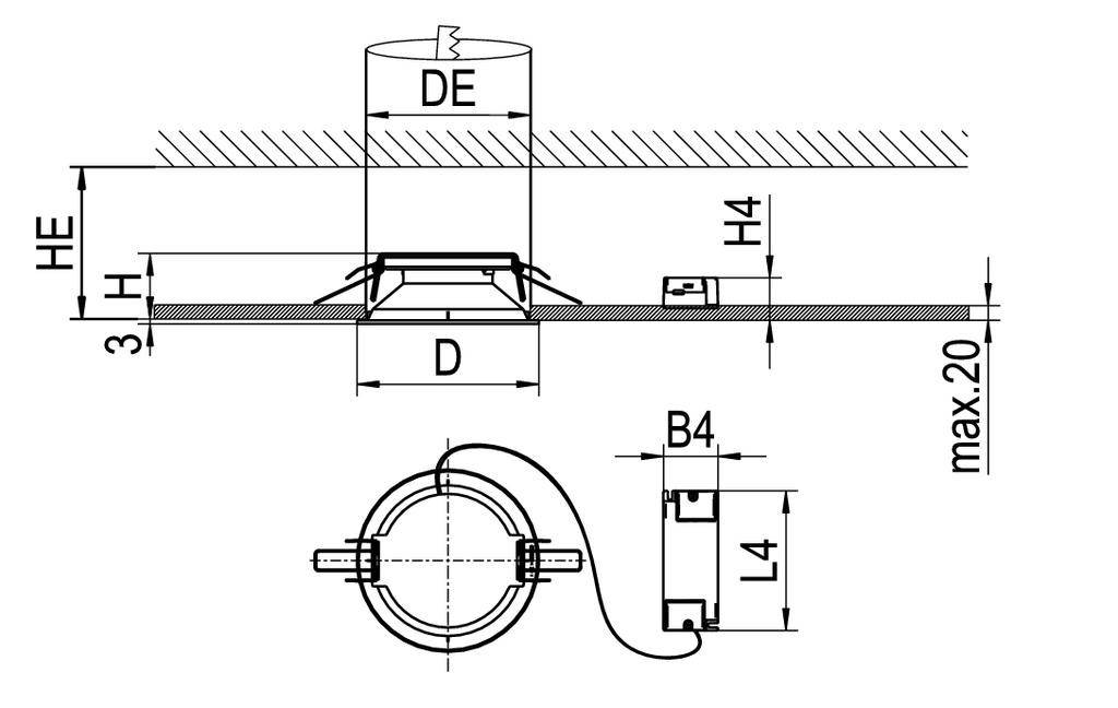 RIDI 326665 326665 LED-Einbauleuchte LED 32W Weiß
