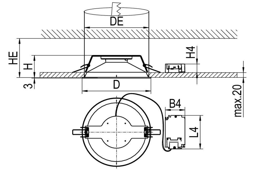 RIDI 336620 336620 LED-Einbauleuchte LED 23W Weiß