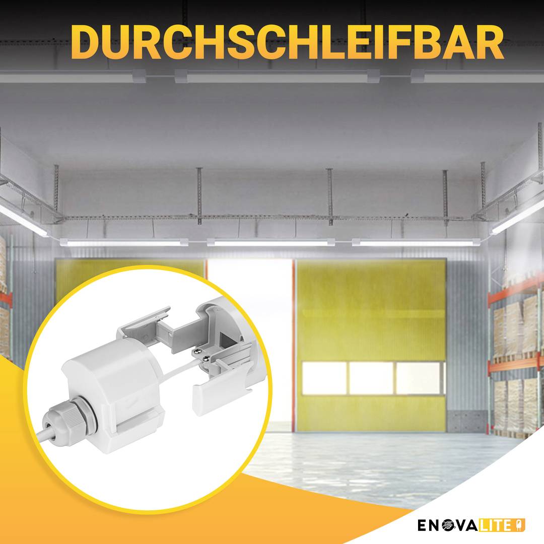 EnovaLite PRO Feuchtraum-Wannenleuchte, LED-Feuchtraumleuchte, Wannenleuchte EEK: E (A - G) LED 36 W Neutralweiß Weiß
