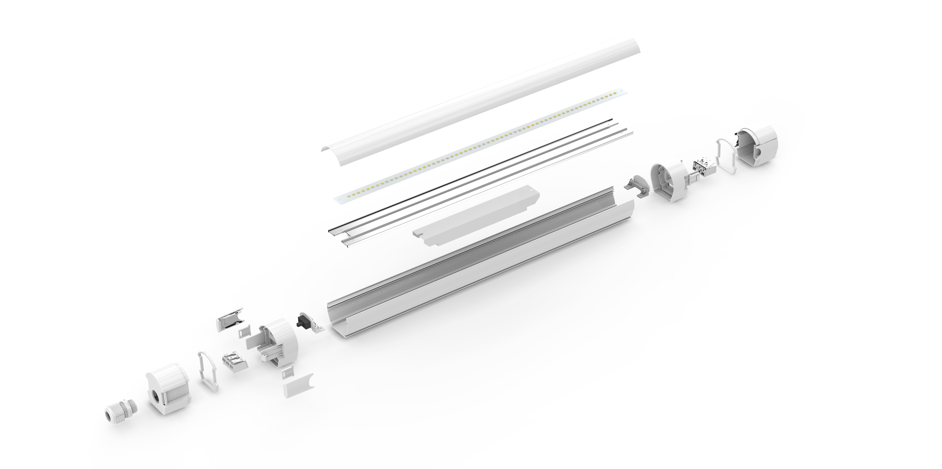 EnovaLite PRO Feuchtraum-Wannenleuchte, LED-Feuchtraumleuchte, Wannenleuchte EEK: E (A - G) LED 36 W Neutralweiß Weiß