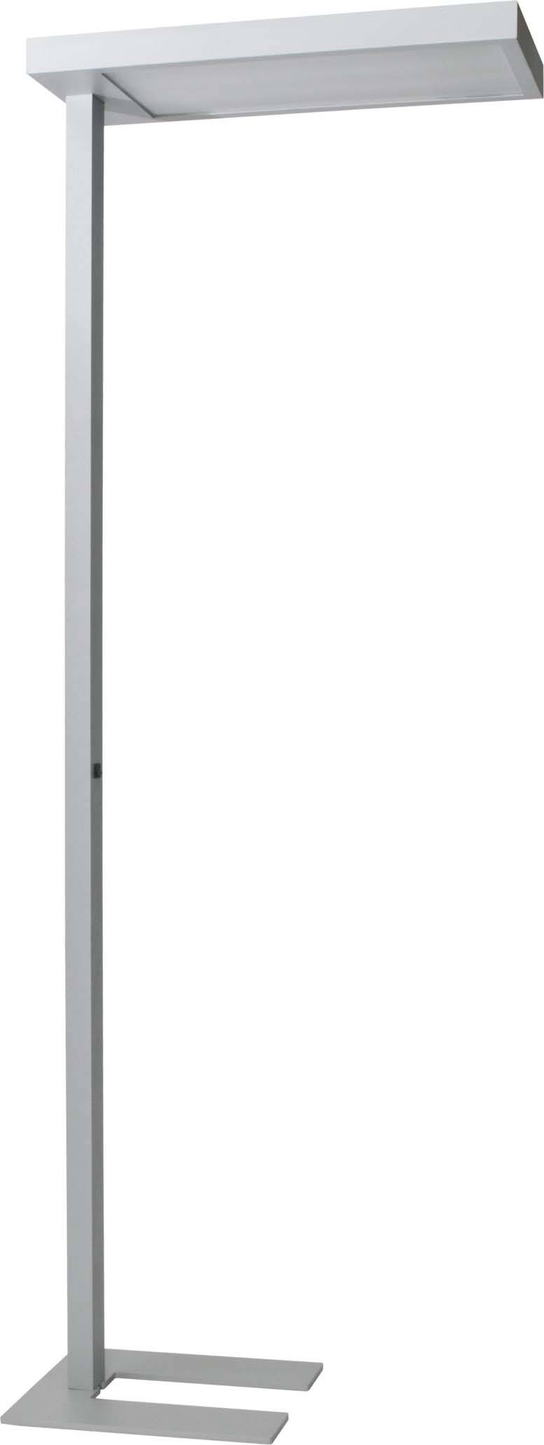 Stehlampe aus Metall mit rechteckigem Lampenschirm, modernem Design, geeignet für Bürobeleuchtung.