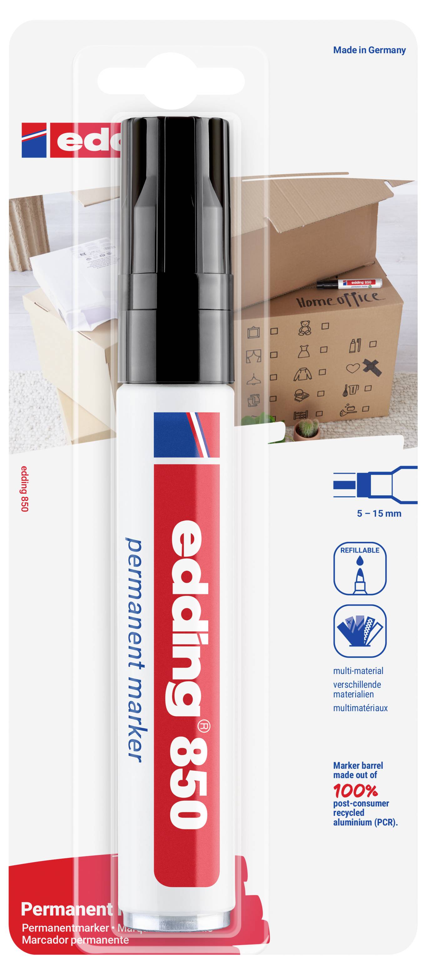 Edding 4-850-1-4001 Permanentmarker Schwarz wasserfest: Ja