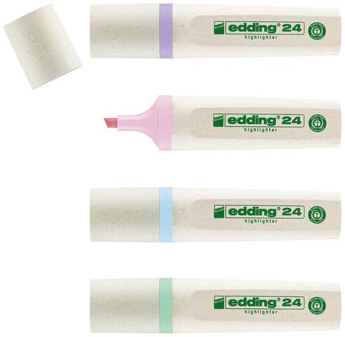 Edding Textmarker 4-24-4-1000 Pastell-Violett, Pastell-Grün, Pastell-Rosa, Pastell-Blau 2 mm, 5mm 4