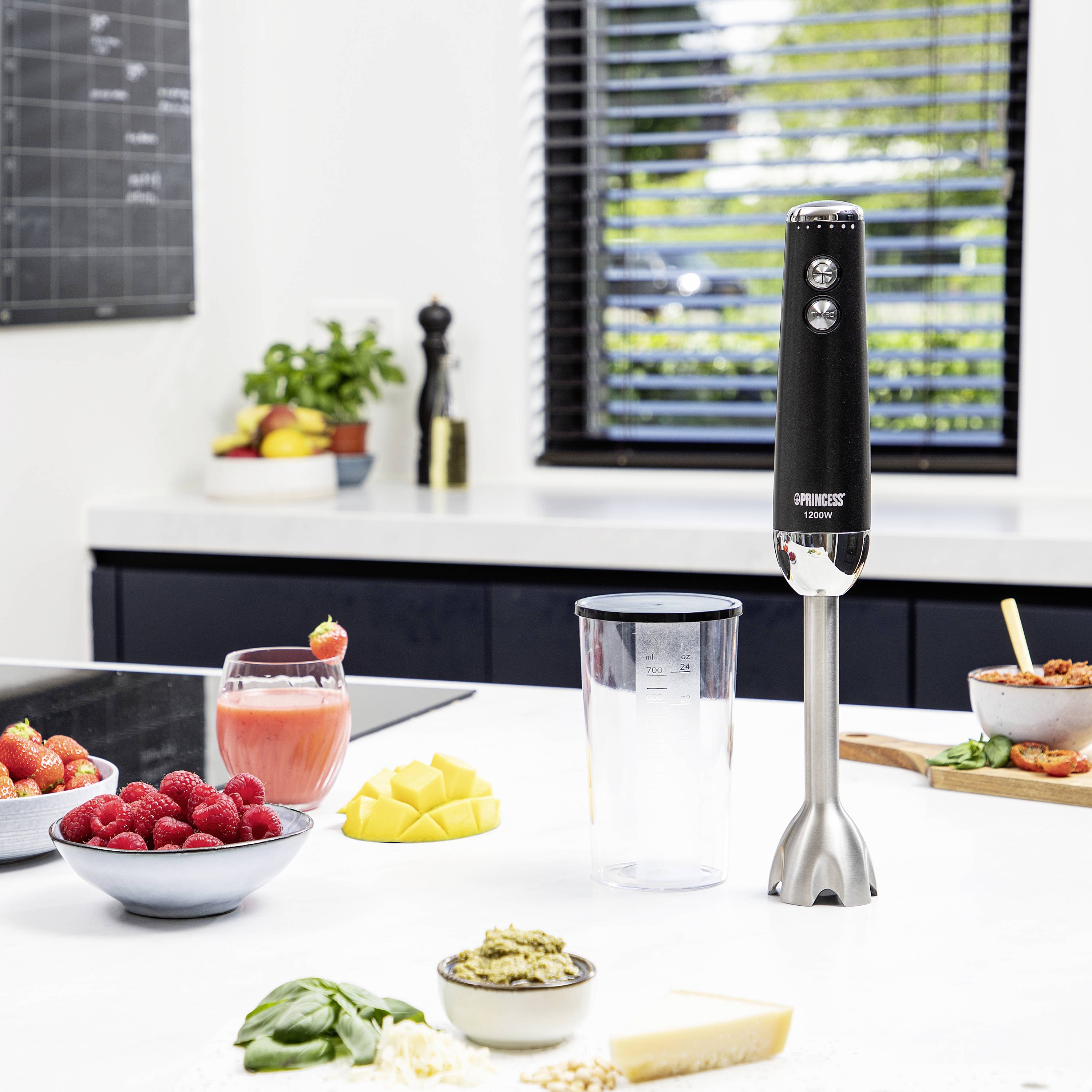 Princess 01.221229.01.001 Stabmixer 1200W Schwarz, Edelstahl