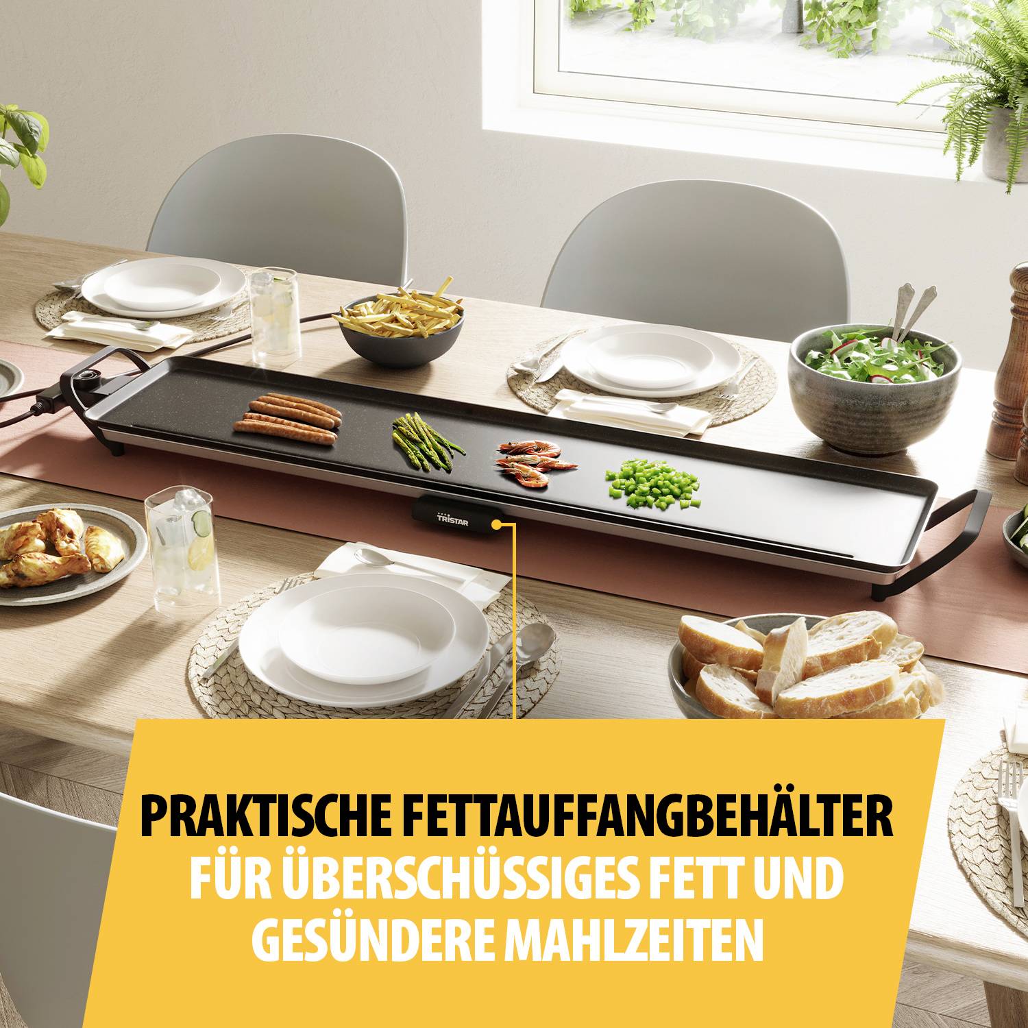 Tristar Slim XXL BP-2670 Elektro Grillplatte Schwarz