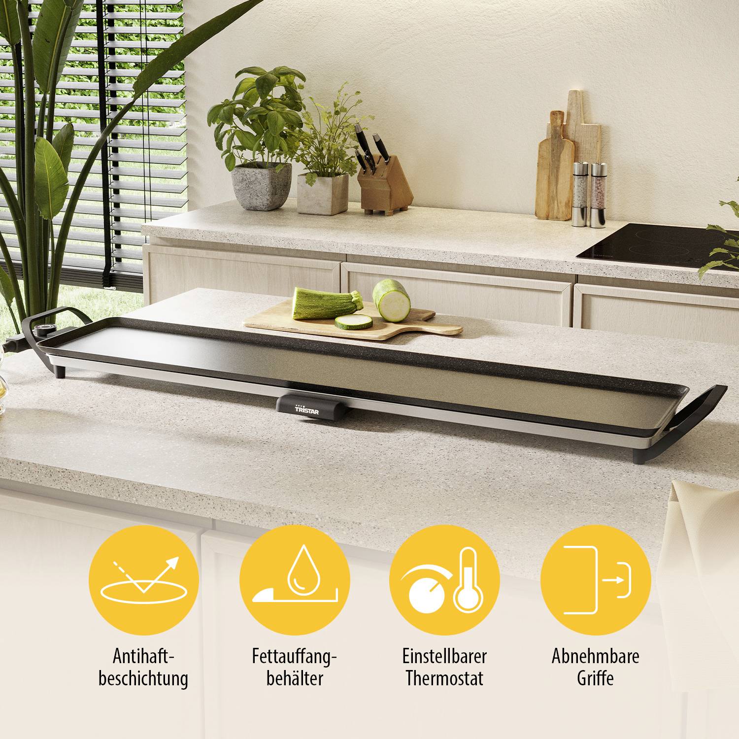 Tristar Slim XXL BP-2670 Elektro Grillplatte Schwarz