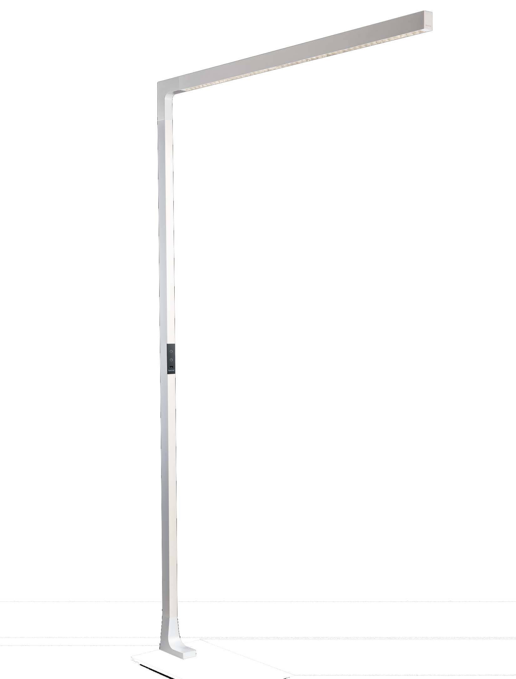 Eine moderne Stehlampe mit schlankem, minimalistischem Design, geeignet für Büros oder Wohnräume zur Ausleuchtung.