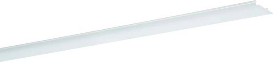 Weiße Deckenleiste aus Kunststoff, schlichtes Design. Geeignet für die Abdeckung von Übergängen zwischen Wand und Decke.