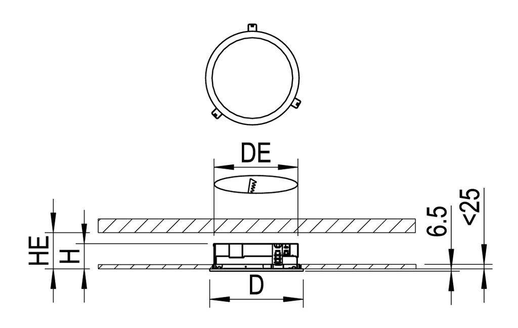 RIDI 321227 321227 LED-Einbauleuchte LED 24W Weiß