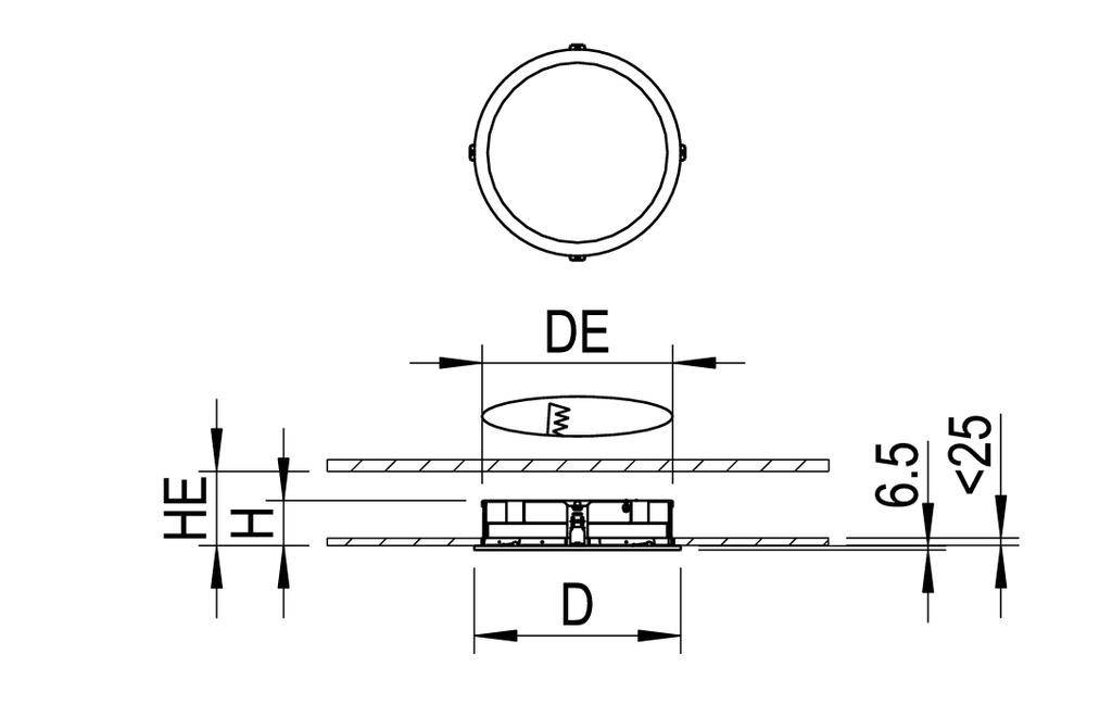RIDI 331215 331215 LED-Einbauleuchte LED 23W Weiß