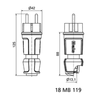 Bals Elektrotechnik 7370 Schutzkontaktstecker 250V Schwarz IP44 Bals Elektrotechnik 7370 Schutzkontaktstecker 250V Schwarz IP44