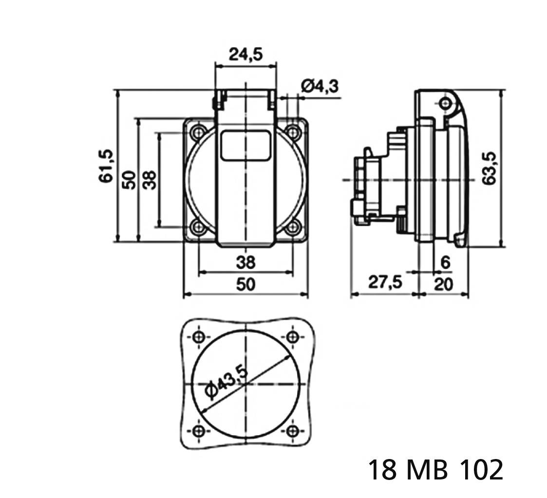 Bals Elektrotechnik 71100 Anbau-Steckdose IP54 Grau