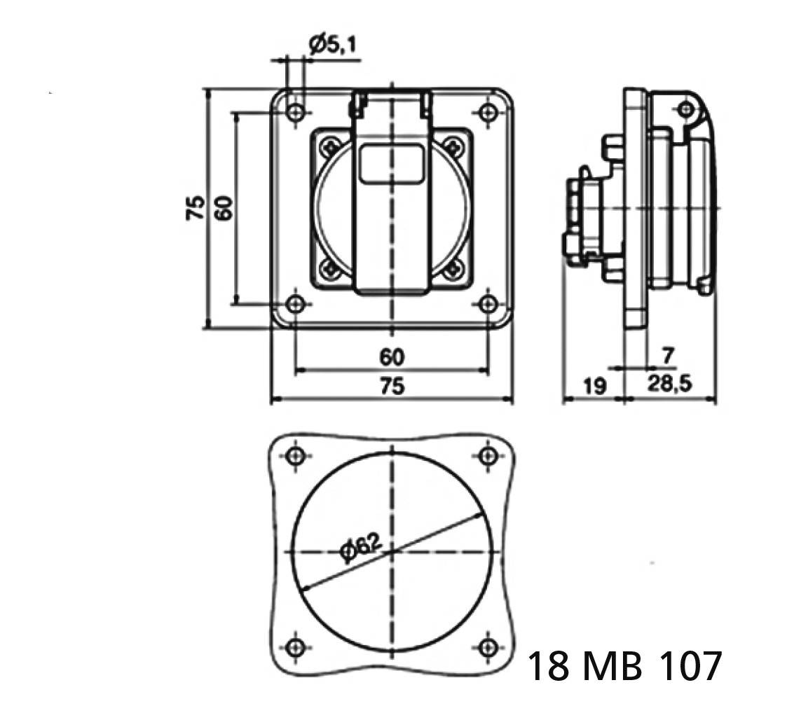 Bals Elektrotechnik 71108 Anbau-Steckdose IP54 Blau