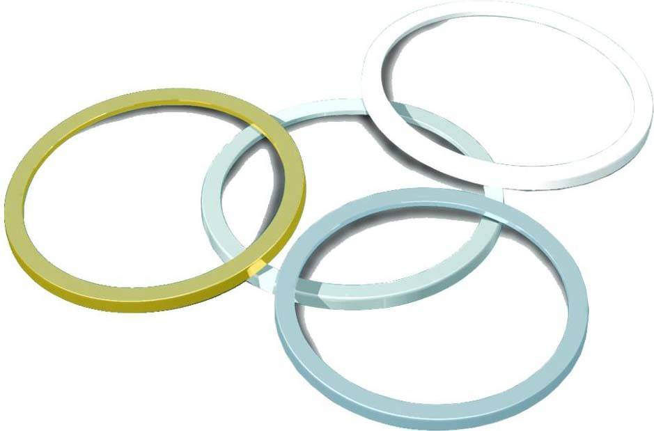 Vier ineinandergreifende Ringe in Gelb, Blau, Schwarz und Grün, symbolisieren Zusammenarbeit und Einheit.