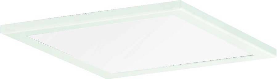 Rechteckige LED-Panelleuchte mit weißem Rahmen und diffuser Lichtabdeckung, modern und minimalistisch gestaltet.