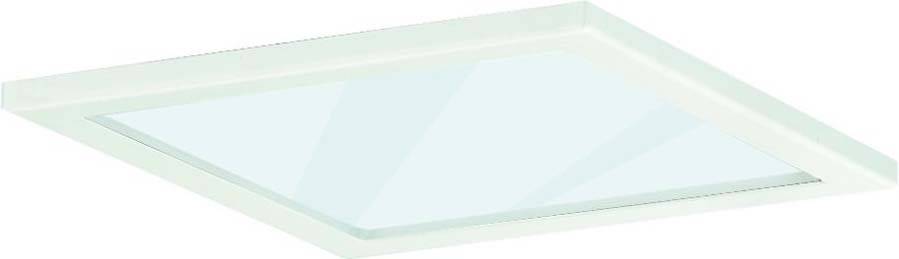 Quadratische LED-Deckenleuchte mit weißem Rahmen und glatter Oberfläche, geeignet für moderne Innenräume.