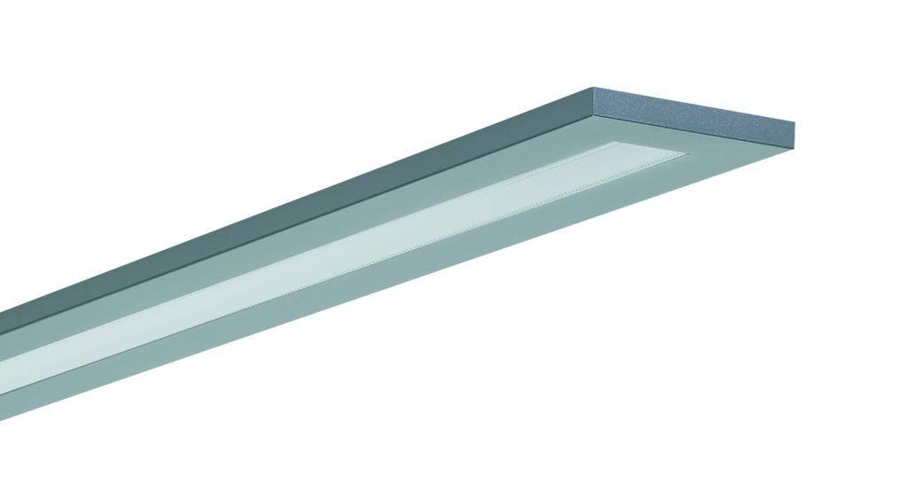 Eine moderne, rechteckige LED-Deckenleuchte aus Metall und Glas, die für eine gleichmäßige Ausleuchtung von Räumen sorgt.