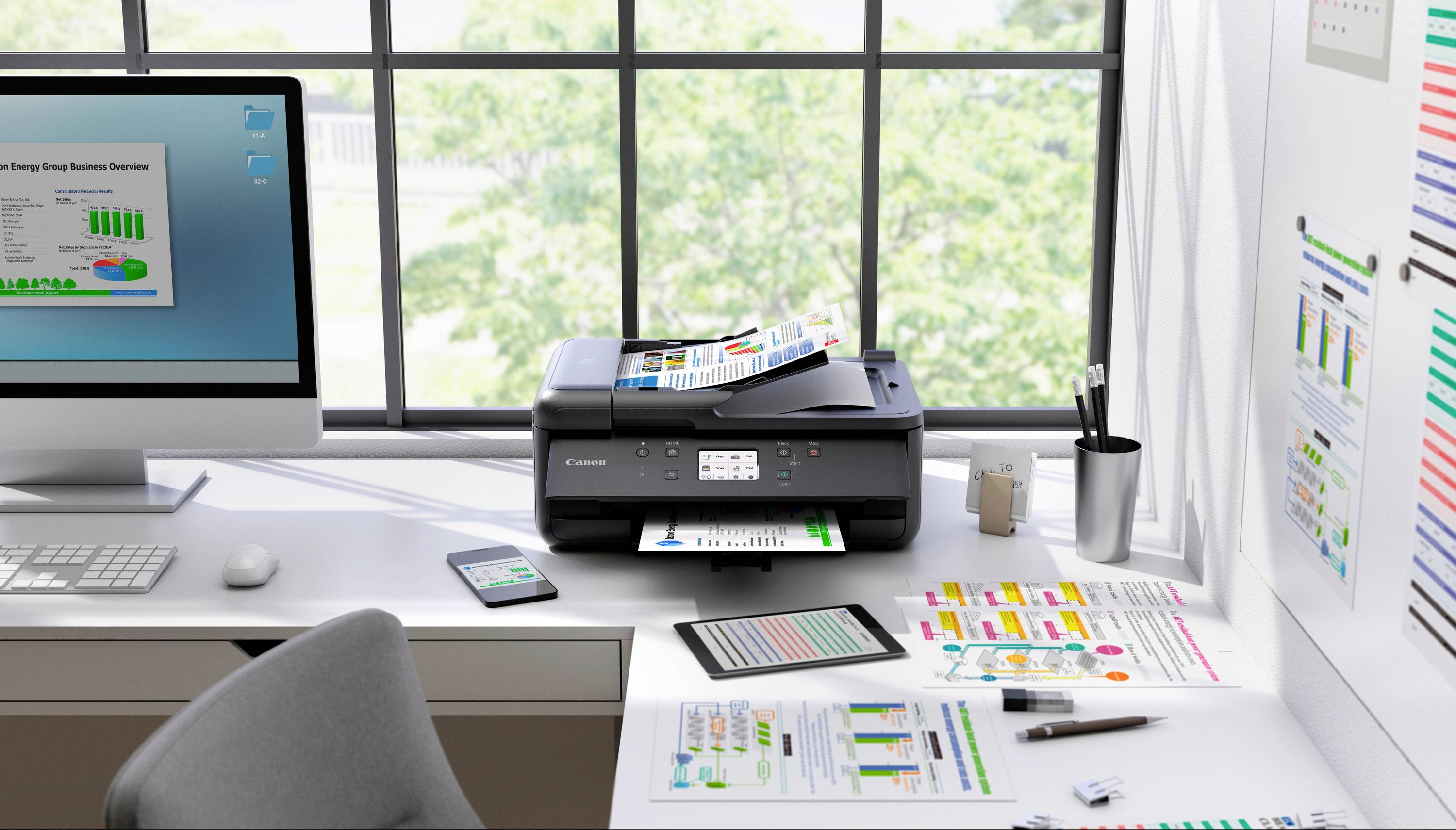 Canon PIXMA TR7650 Multifunktionsdrucker Tintenstrahl Farbe A4 Drucker, Scanner, Kopierer, Fax ADF, Duplex, WLAN