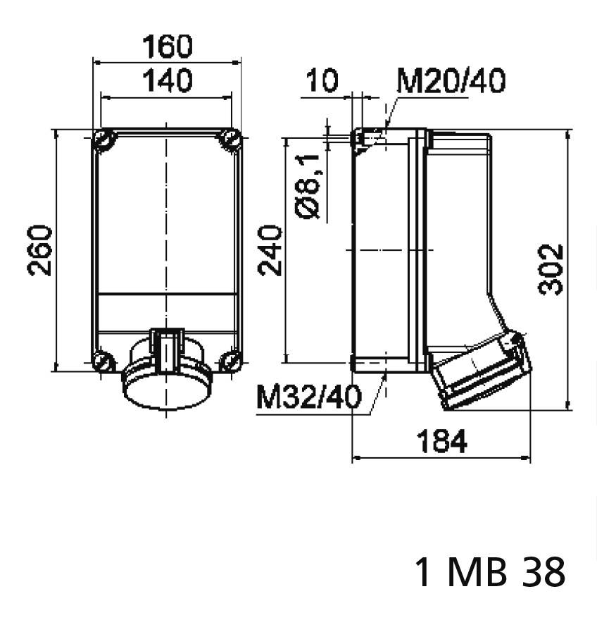 Bals Elektrotechnik 16873 16873 CEE Wandsteckdose 63.0A 5polig 400V 1St.