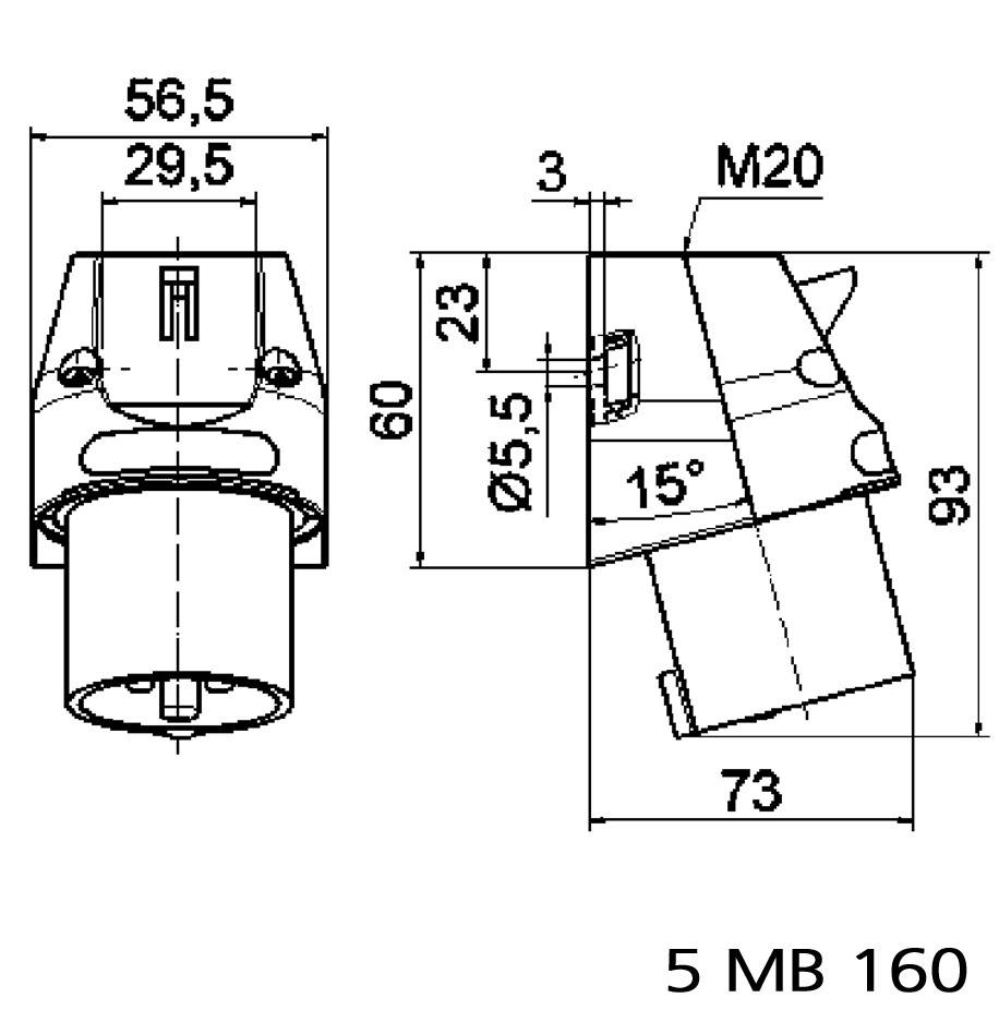 Bals Elektrotechnik 240 240 CEE Wandstecker 16.0A 3polig 230V 1St.