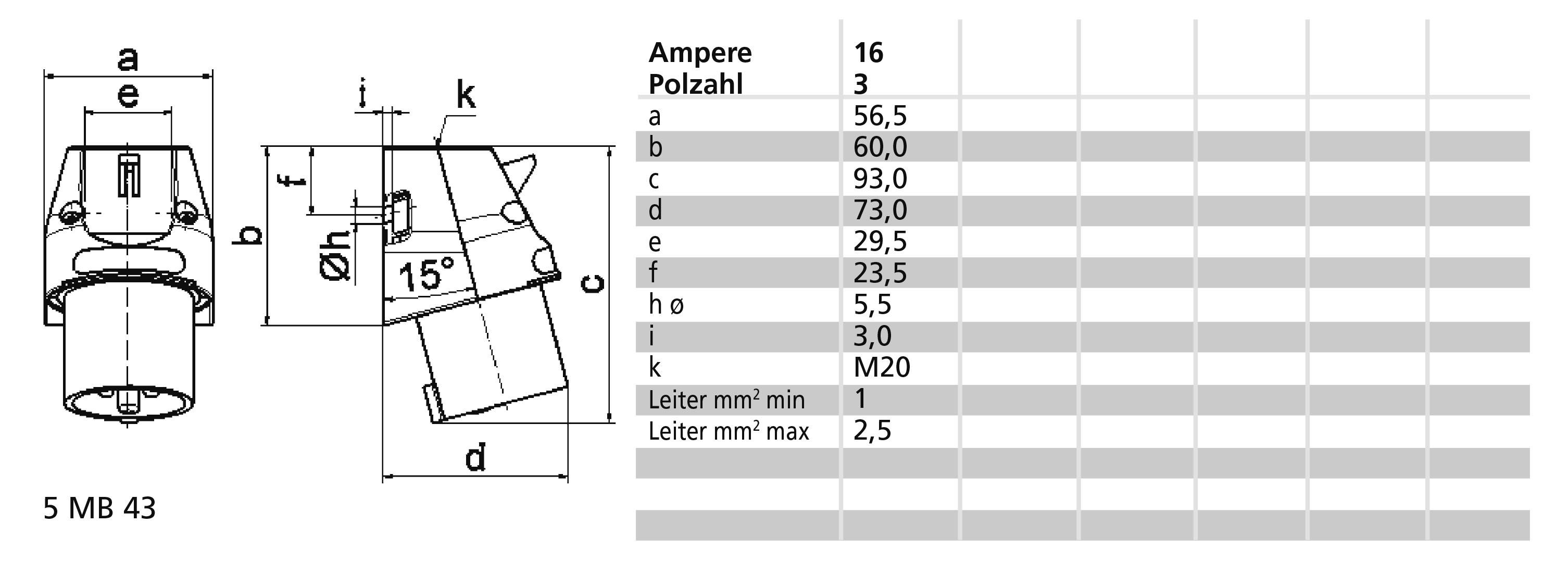 Bals Elektrotechnik 2448 2448 CEE Anbaustecker 16.0A 3polig 110V 1St.