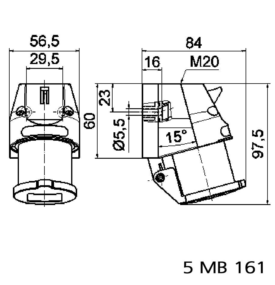 Bals Elektrotechnik 242 242 CEE Wandstecker 16.0A 3polig 230V 1St.