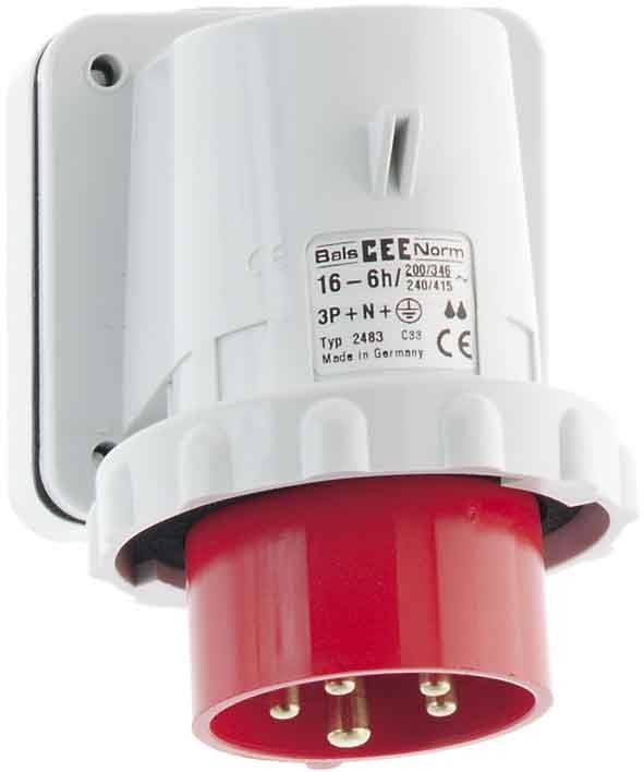 Bals Elektrotechnik 2478 2478 CEE Anbaustecker 16.0A 4polig 500V 1St.