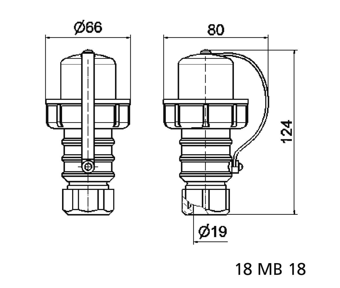 Bals Elektrotechnik 736 Schutzkontaktstecker 250V Schwarz IP67