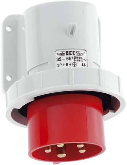 Bals Elektrotechnik 2667 2667 CEE Wandstecker 32.0A 4polig 500V 1St.