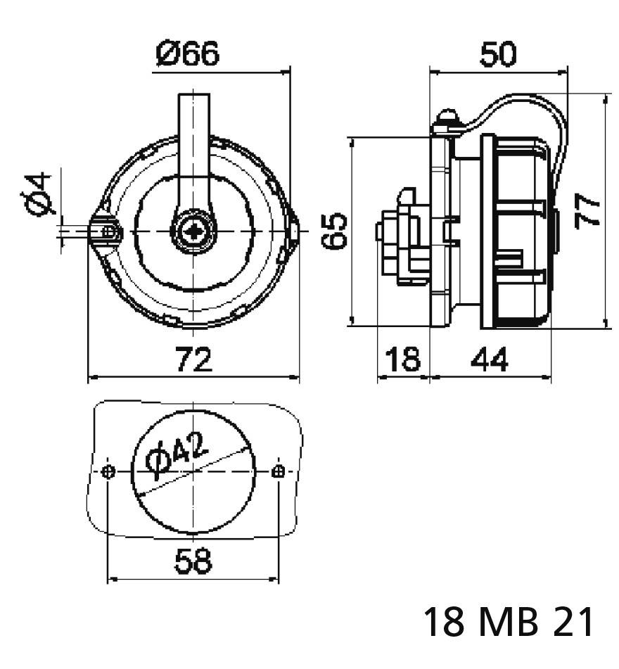 Bals Elektrotechnik 7186 Anbau-Steckdose IP68 Grün