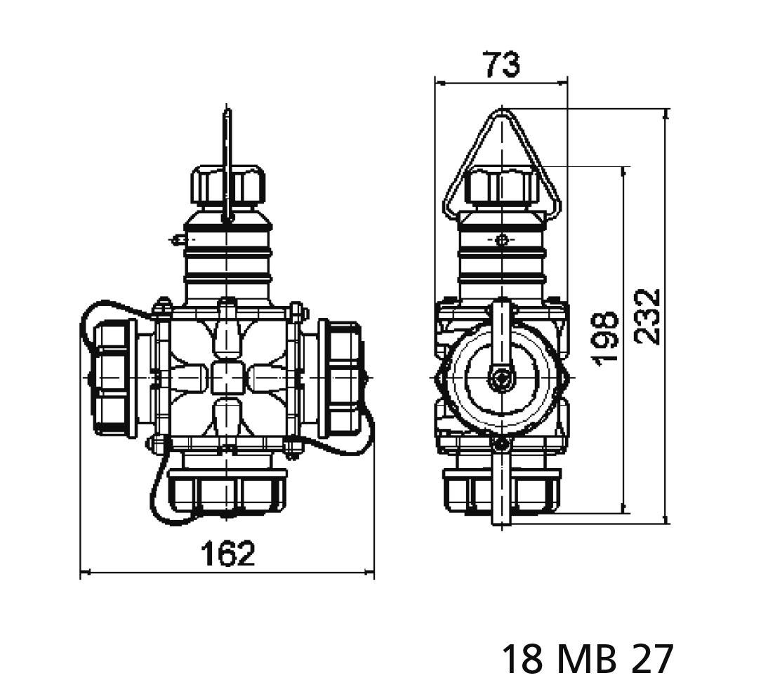 Bals Elektrotechnik 7400 3fach-Kupplung 250V Grün IP67