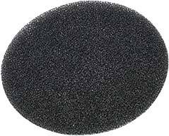 Ein ovales, schwarzes Netzschwamm-Pad, das häufig zur Reinigung oder zum Schleifen verwendet wird.