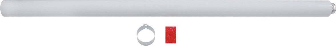 Ein langer, zylindrischer Metallgegenstand mit einem runden, flachen Ring und einem quadratischen roten Stück darunter.