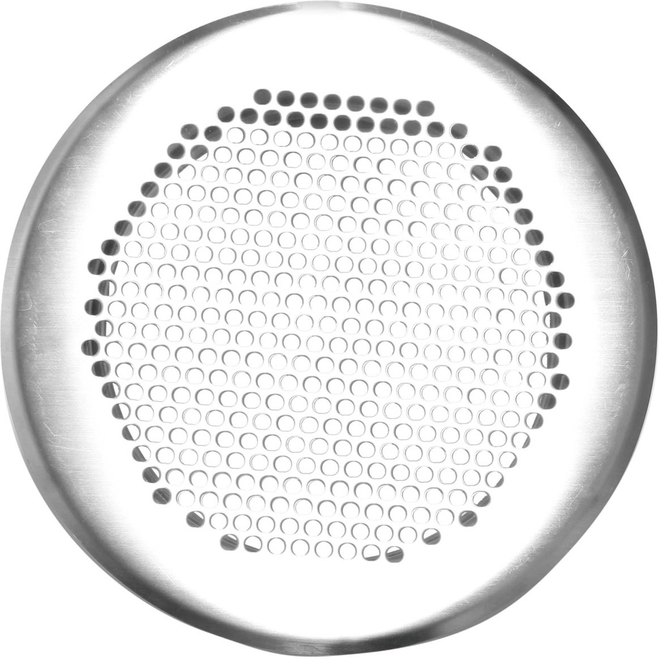 Rundes Metallgitter mit hexagonalem Muster, oft verwendet als Belüftungsgitter oder Lautsprecherabdeckung.