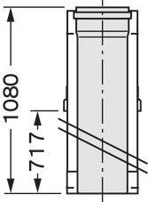 Technische Zeichnung zeigt ein Rohr mit einem Außendurchmesser von 108 mm und einer Länge von 117,5 mm, Seitenansicht.
