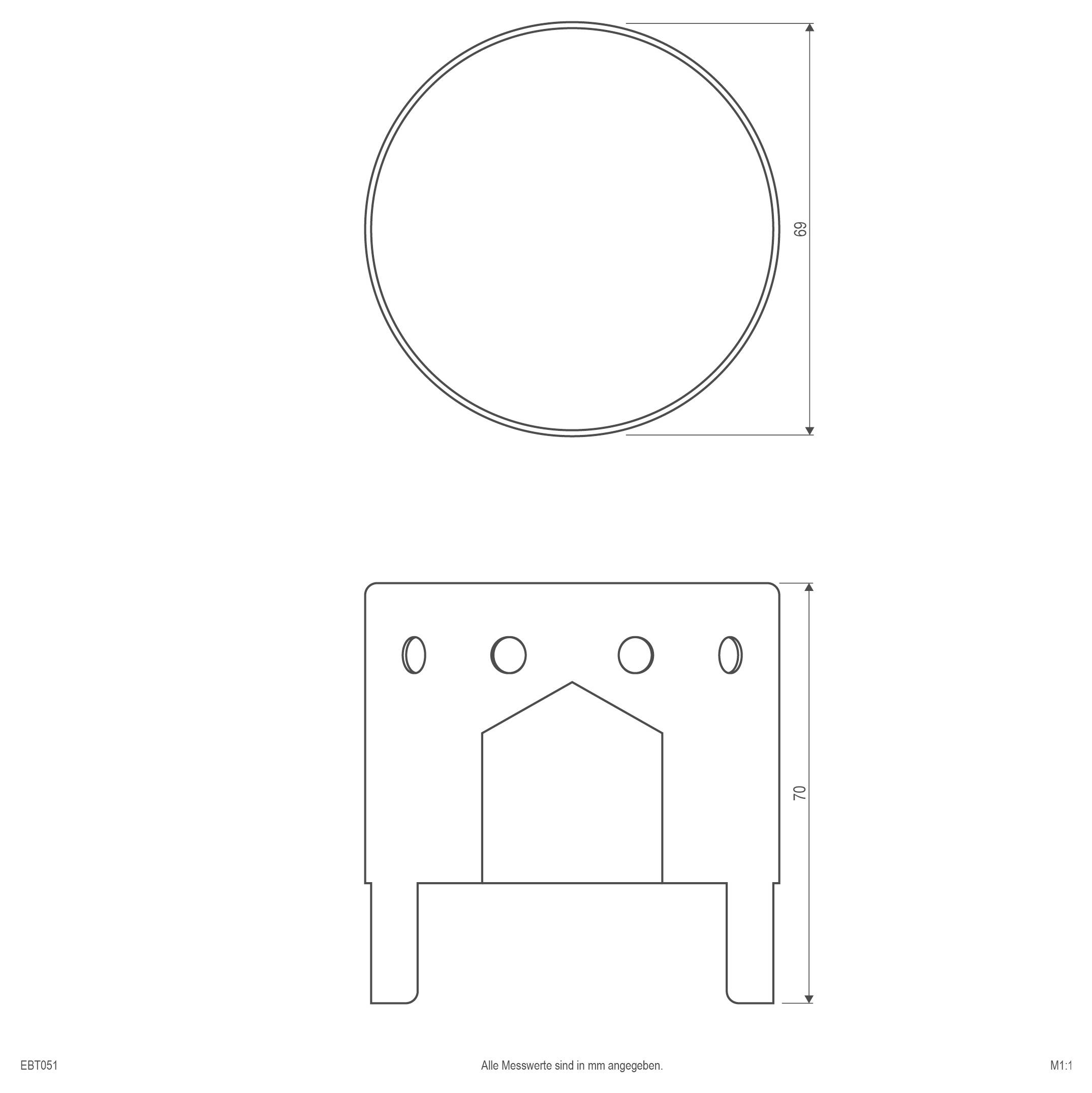 EVN EBT051 EBT051 Einbautopf Silber