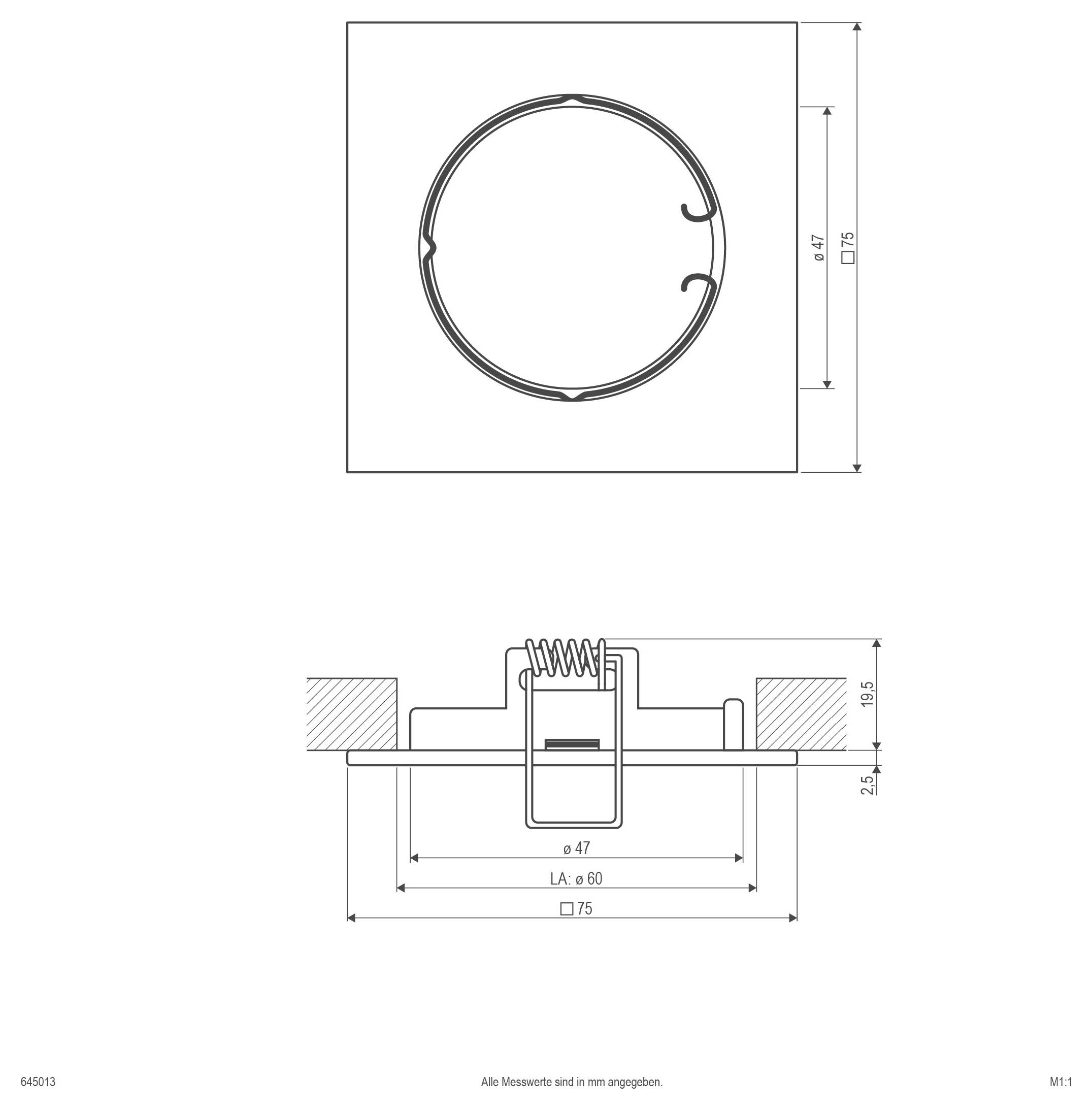 EVN 645013 645013 Einbauring Halogen ohne 50W Chrom