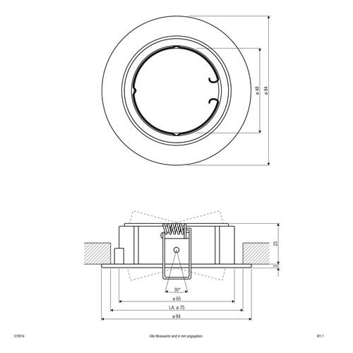EVN 518014 518014 Einbauring ohne 50W Chrom Image