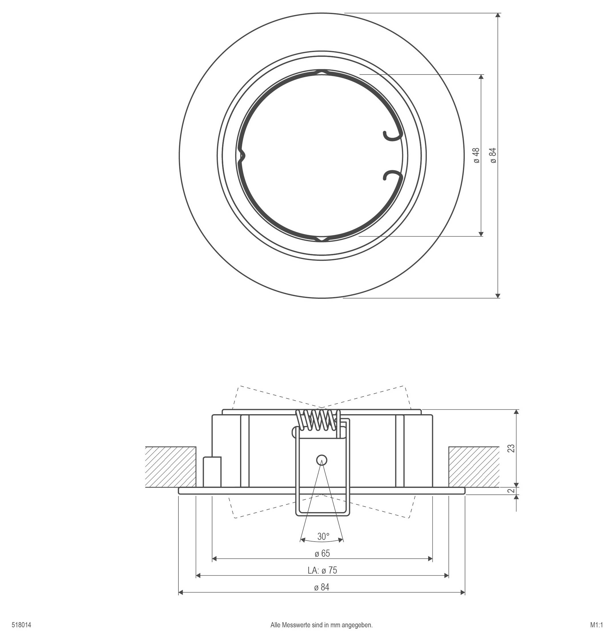 EVN 518014 518014 Einbauring ohne 50W Chrom