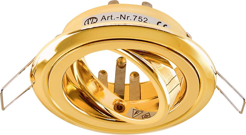 Technische Zeichnung eines runden Einbaustrahlers mit Maßen. Zeigt frontale und seitliche Ansicht. Maßangaben in Millimetern.