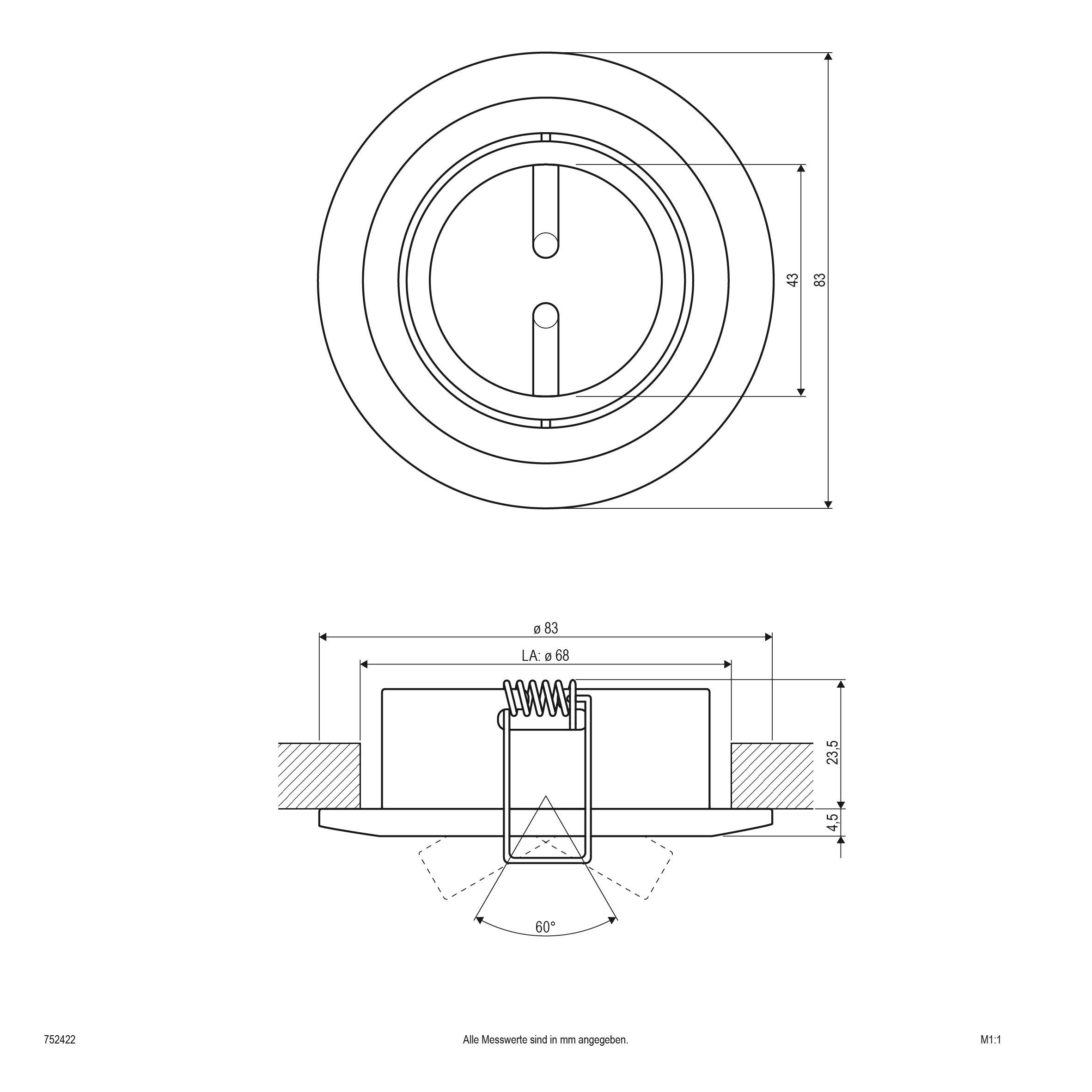 EVN 752422 752422 Einbauring Halogen ohne 50W Messing