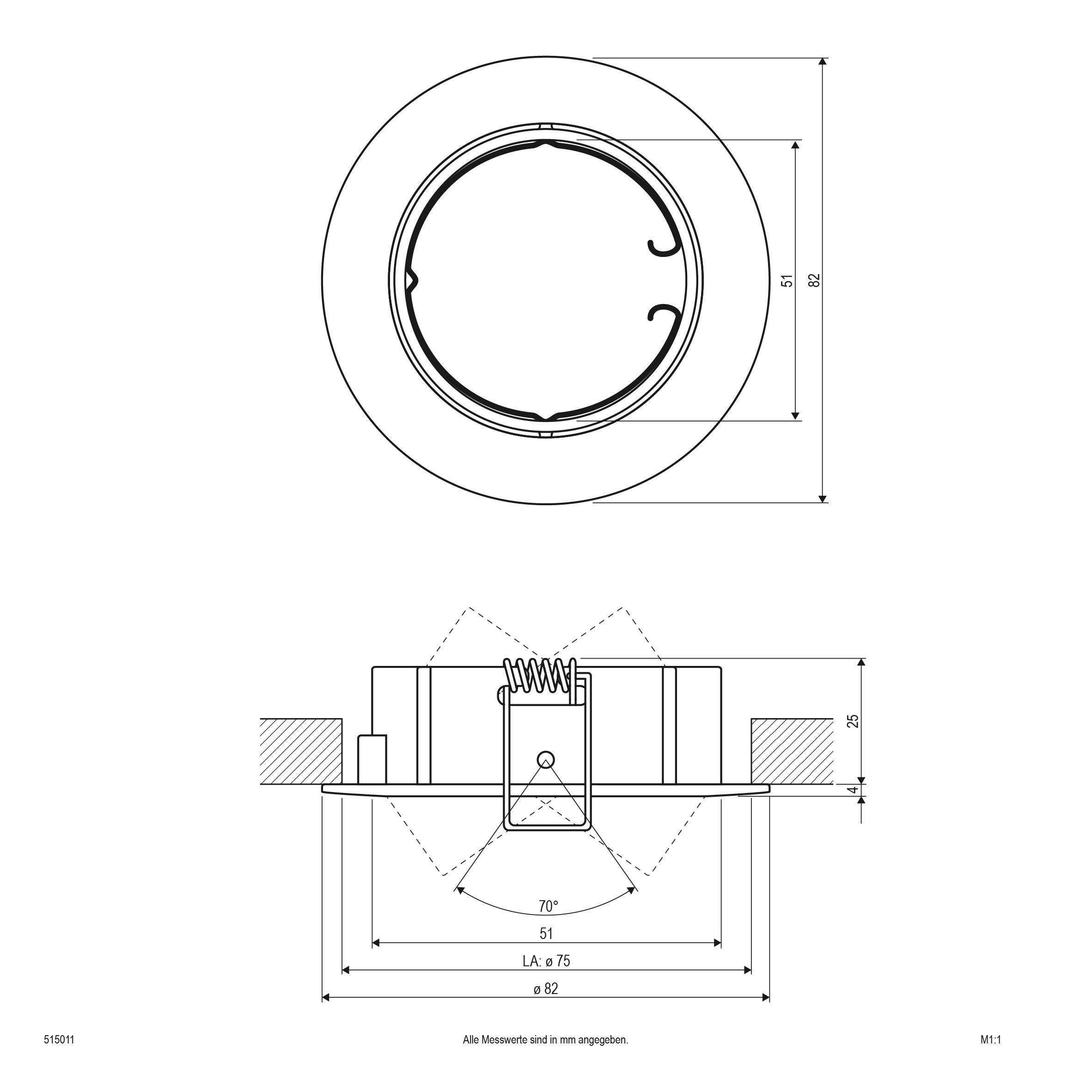 EVN 515011 515011 Einbauring Halogen ohne 50W Chrom