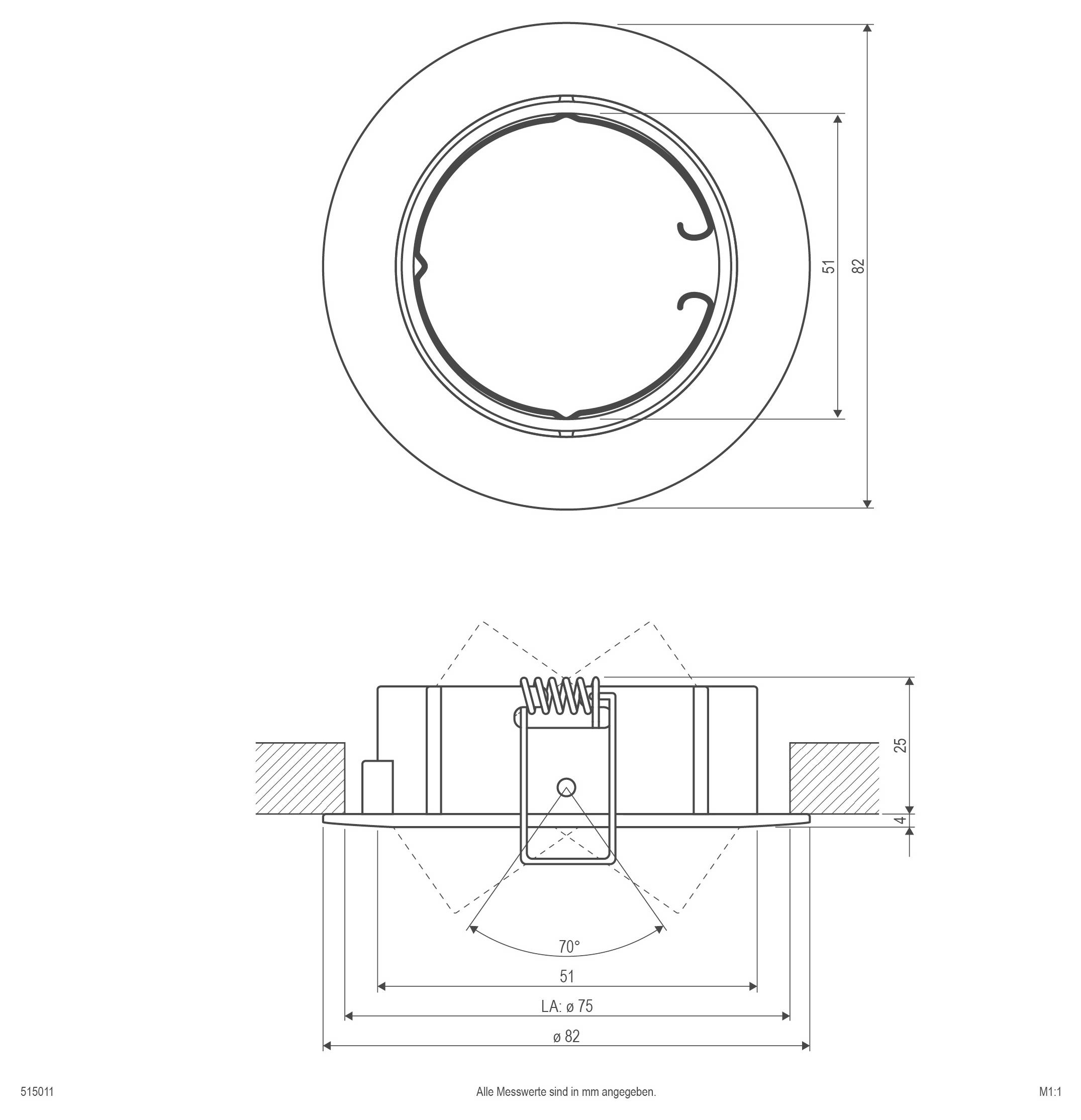 EVN 515011 515011 Einbauring Halogen ohne 50W Chrom
