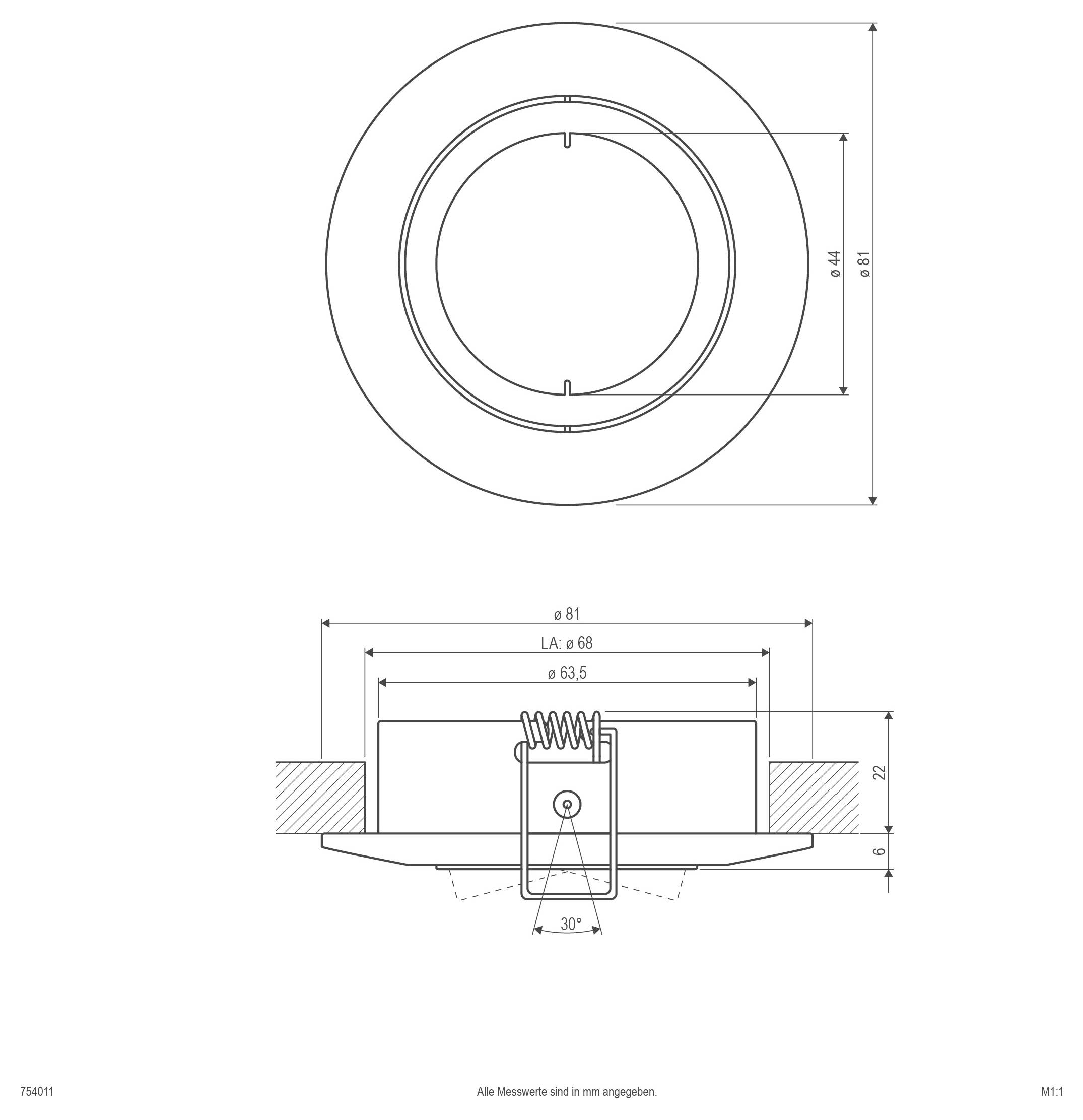 EVN 754011 754011 Einbauring Halogen ohne 35W Chrom