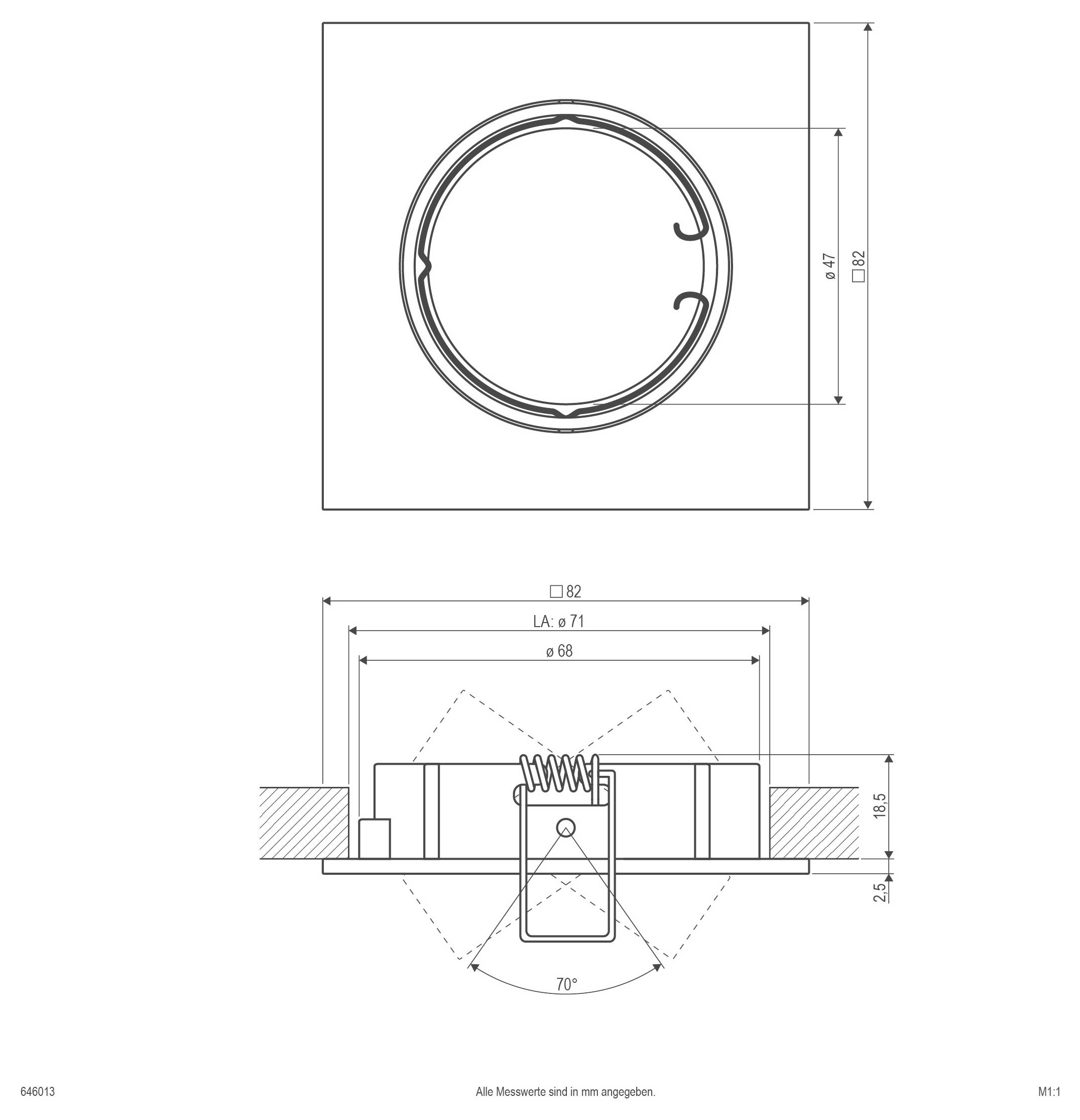 EVN 646013 646013 Einbauring Halogen ohne 50W Chrom
